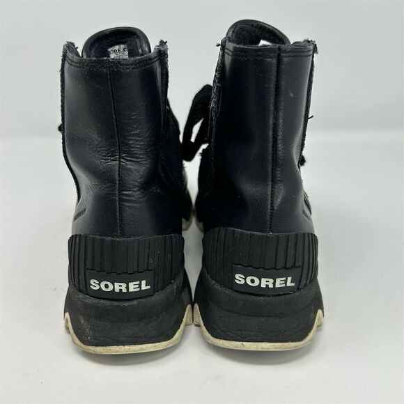 Sorel Kinetic Short Black Leather Lace Up Waterproof Boot Sneakers Size 8.5 - Picture 9 of 13